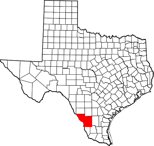 Map of Texas with Webb County highlighted