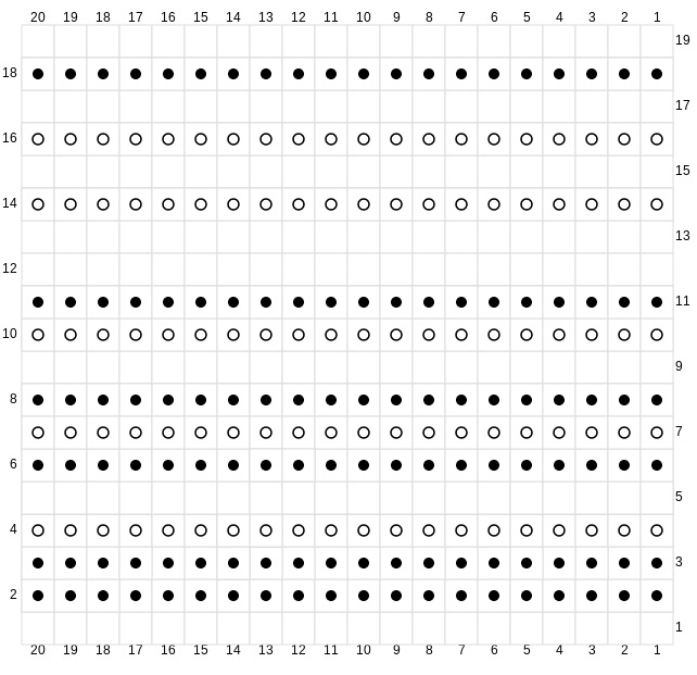 Modified knitting pattern