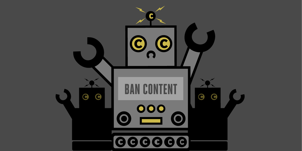 Robots gathering with the intent of banning content based on copyright claims.