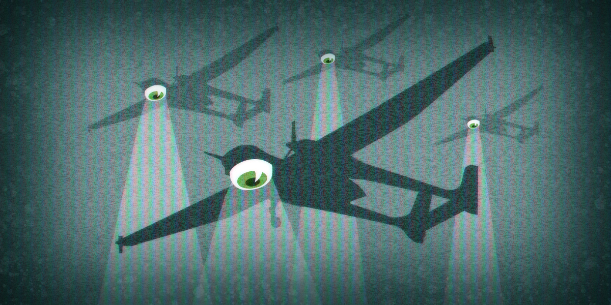 Spying drones loom overhead