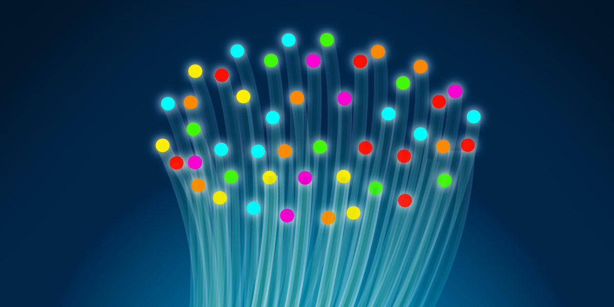 glowing fiber optic cables