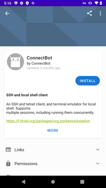 ConnectBot details in F-Droid