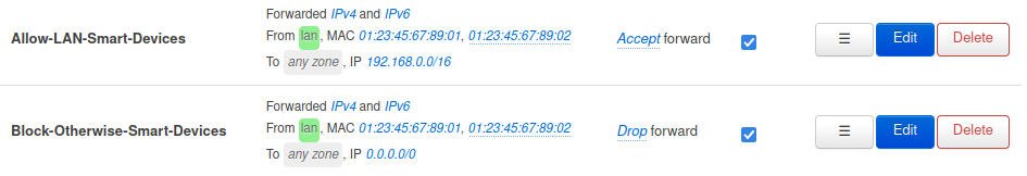 OpenWRT Firewall Rules