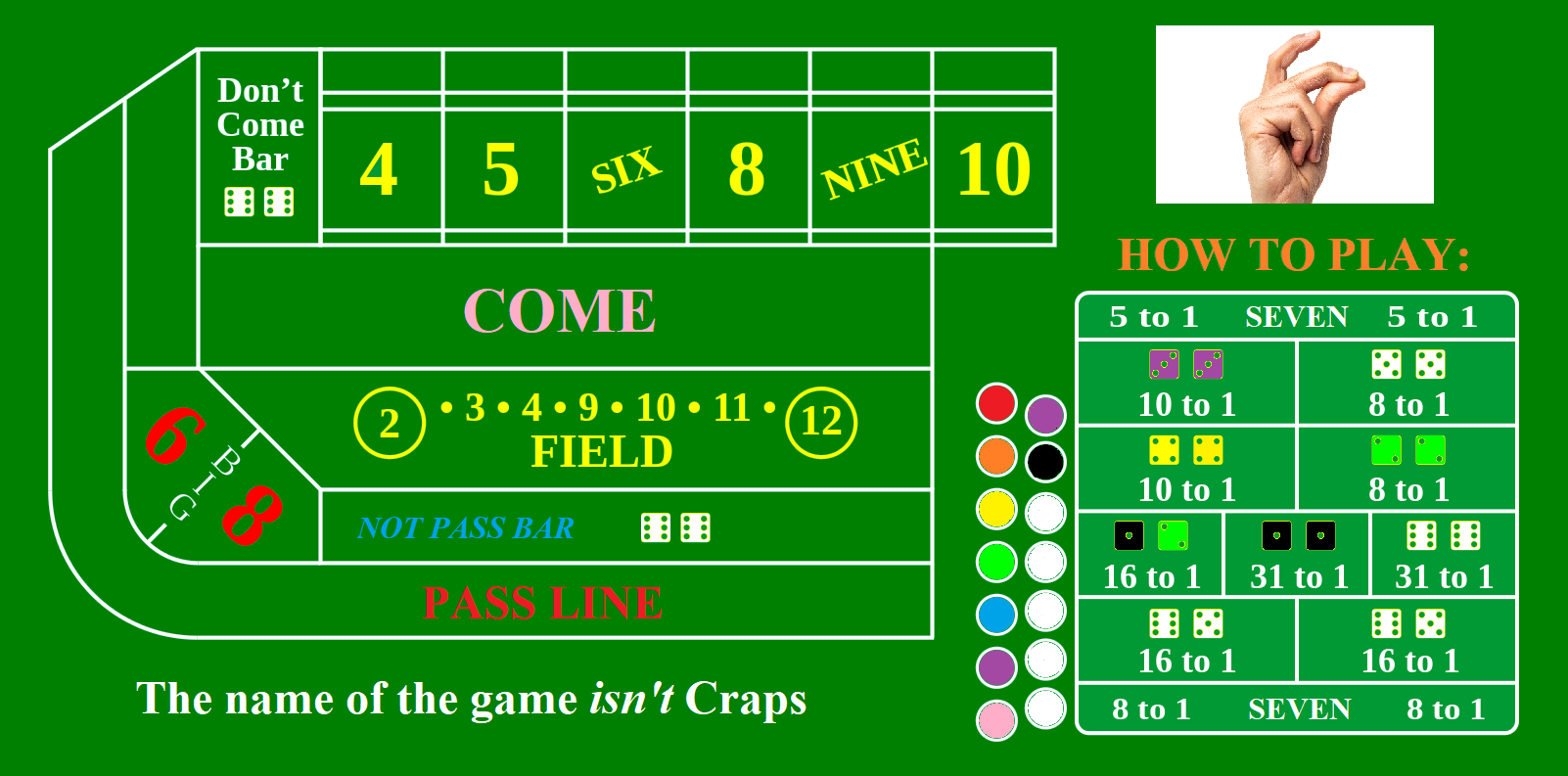 Puzzle 3 Snaps Craps board