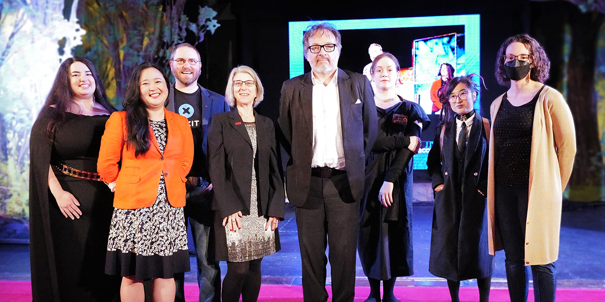 Photo of honorees and speakers on stage at the EFF Awards 2022