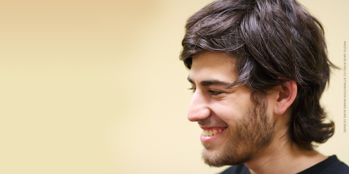 Aaron Swartz at a Boston Wiki Meetup in 2009 photo by Sage Ross via Wikipedia