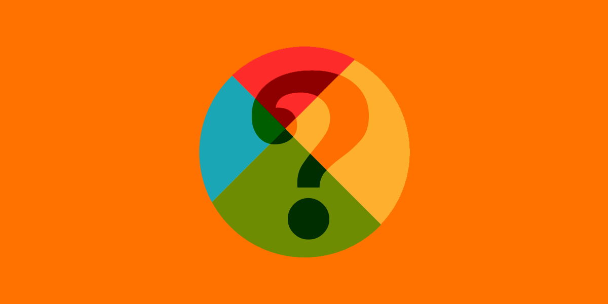 QTTD logo, question mark, on orange background