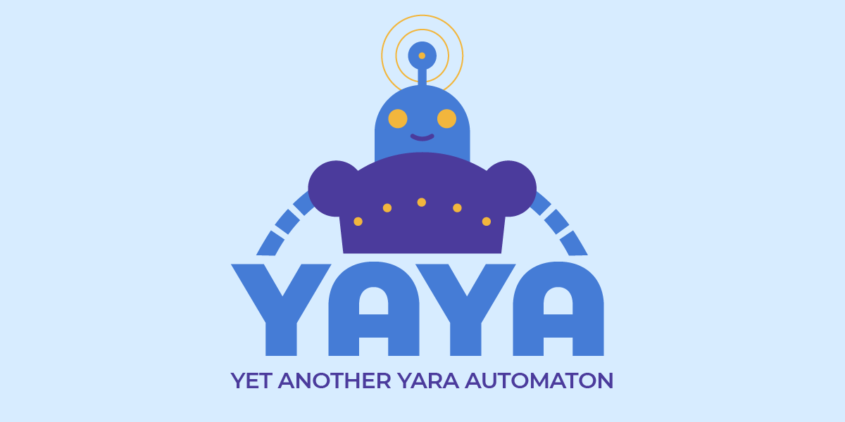 The YAYA logo and automaton mascot