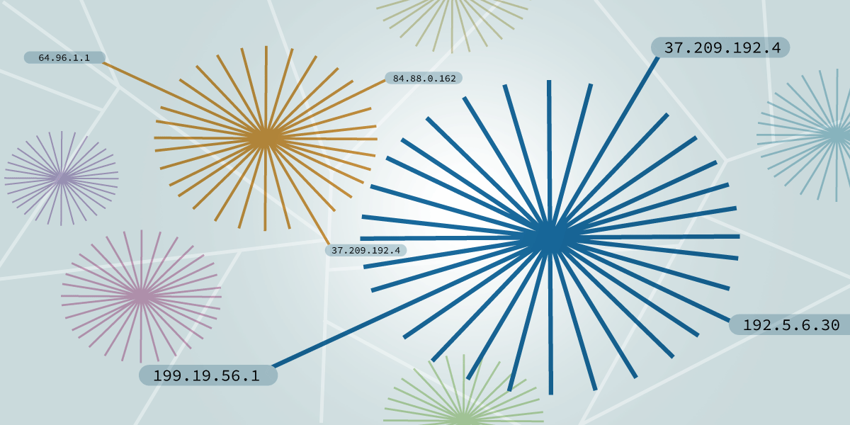 graphical representation of internet networks with numbers