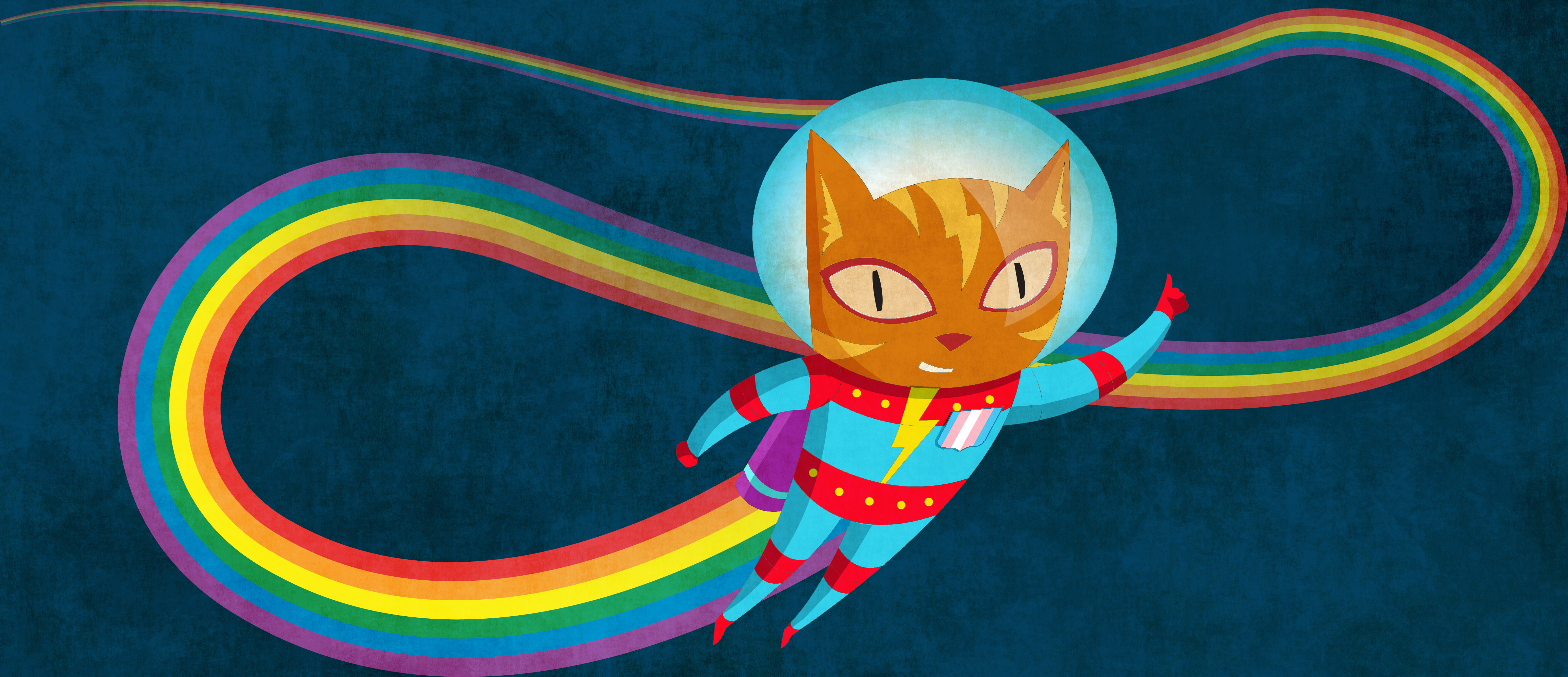 Rainbow space cat