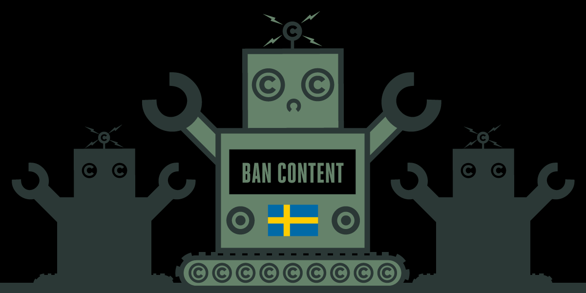 Swedish flag with robot