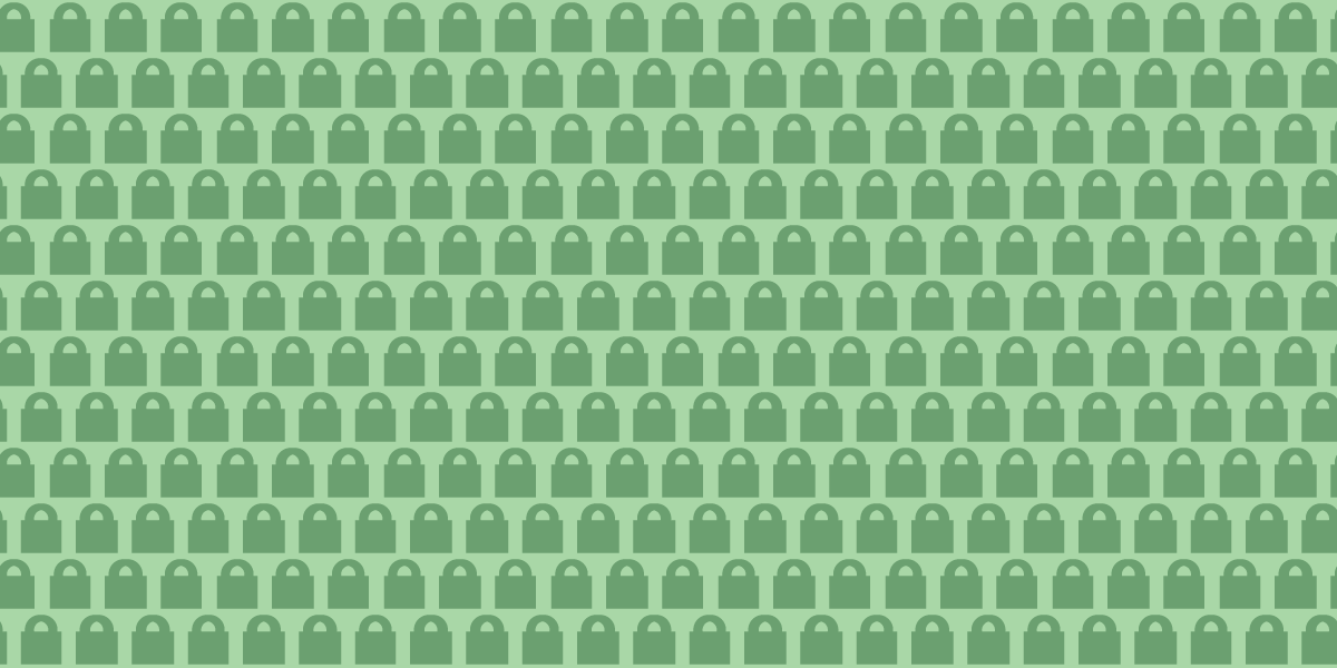 A pattern of many green locks.