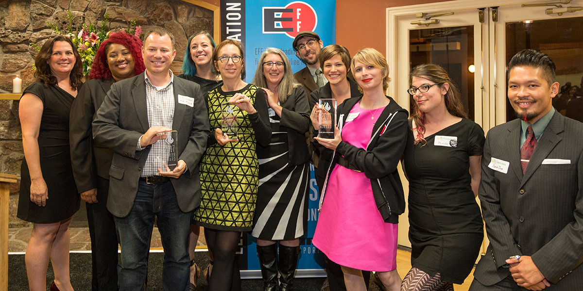 Picture of 2017 EFF Award Winners and staff