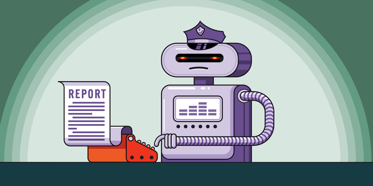a robot writing a police report 