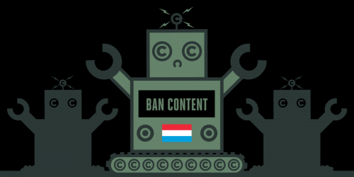 luxembourg flag and robot