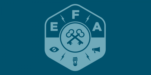 The EFA logo in a lovely shade of teal