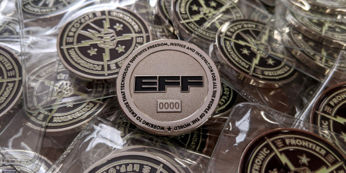 EFF 30th Anniversary Challenge Coins with number 0000