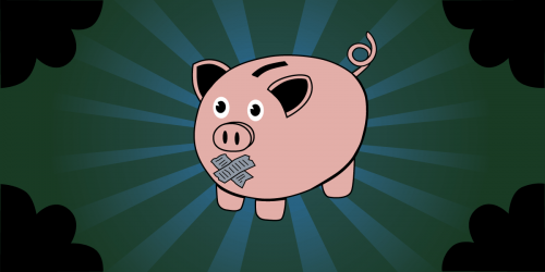 image of piggy bank with duct tape over its mouth