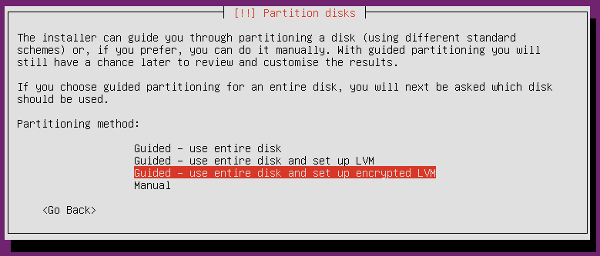 Installing Ubuntu with disk encryption